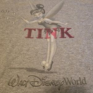 Disney Tinker Bell Gray W XL Tee Shirt